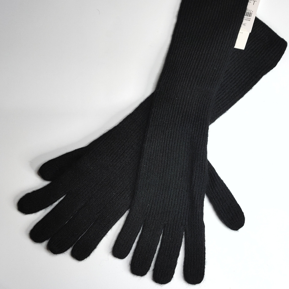 LOFT Ribbed Tech Long Gloves Black - Picture 4 of 6
